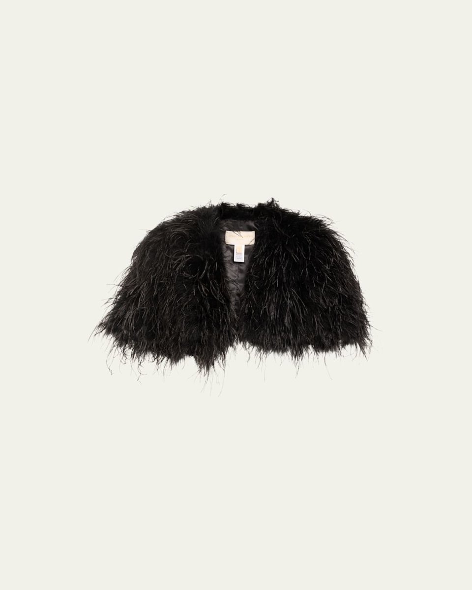 Faux Fur Ostrich Capelet